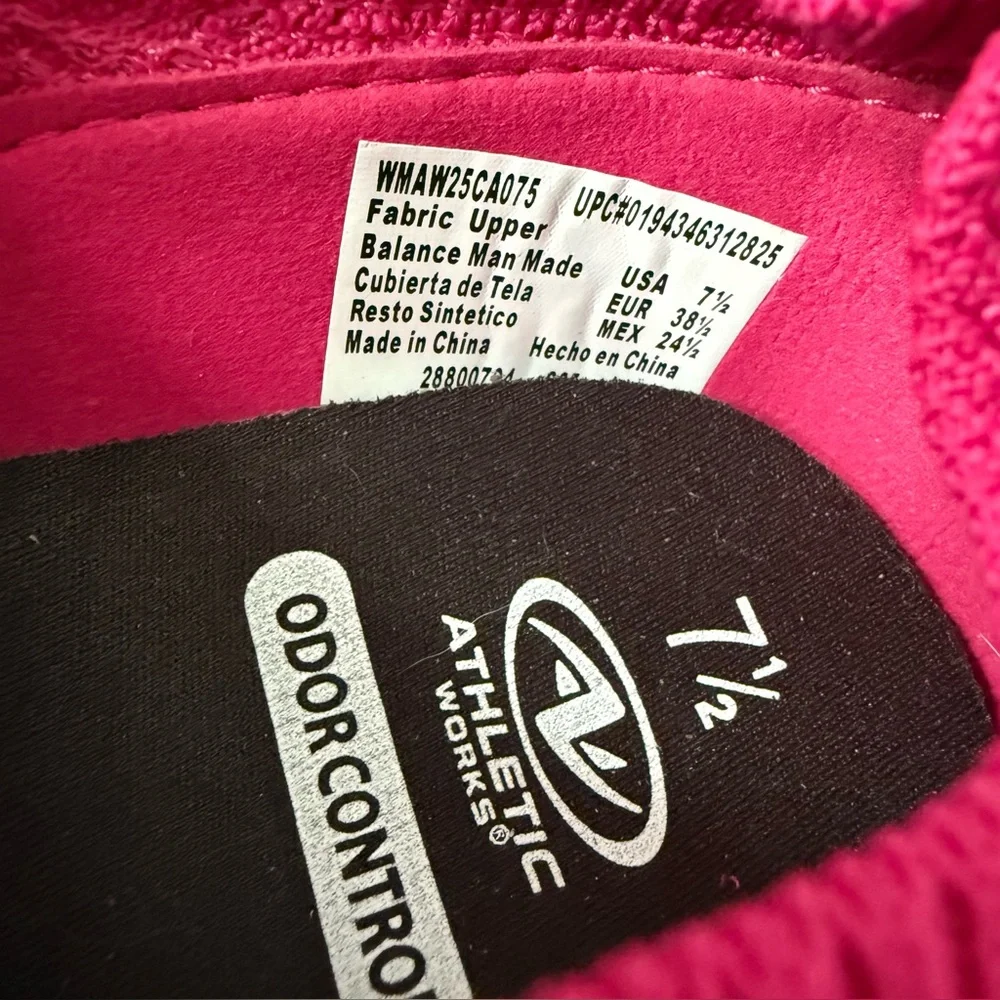 Athletic Works Shoes Pink‎ Slip-On Sneakers Women’s Size 7.5 Slip On New